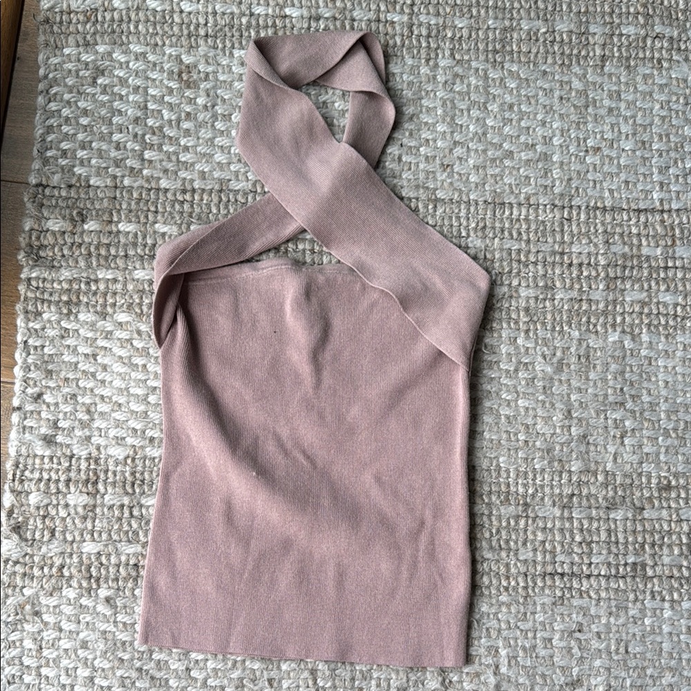 Chic Pink Off-the-Shoulder Halter Top
